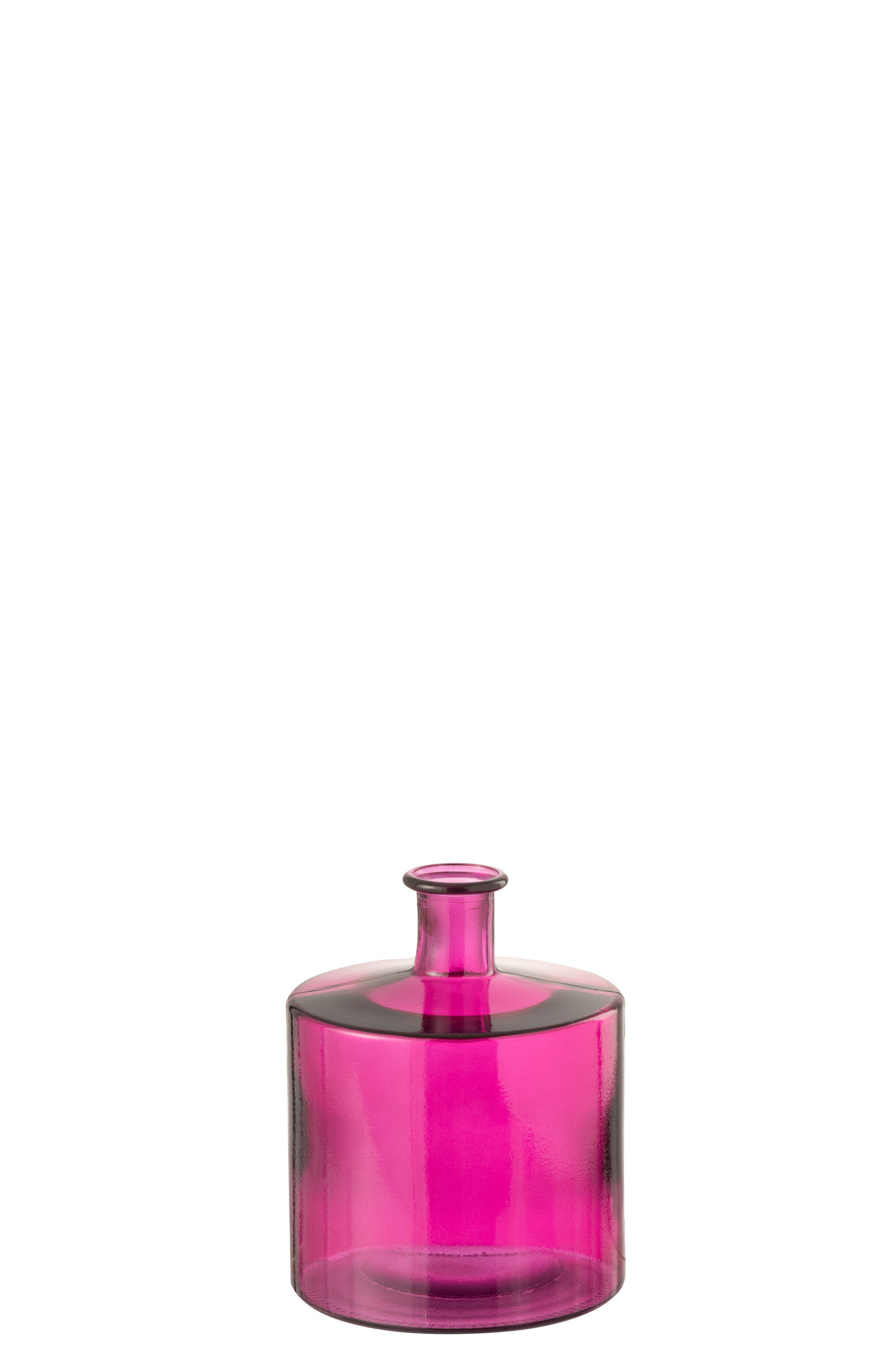 J-Line vaas Fles - glas - roze - small - Ø 21 cm