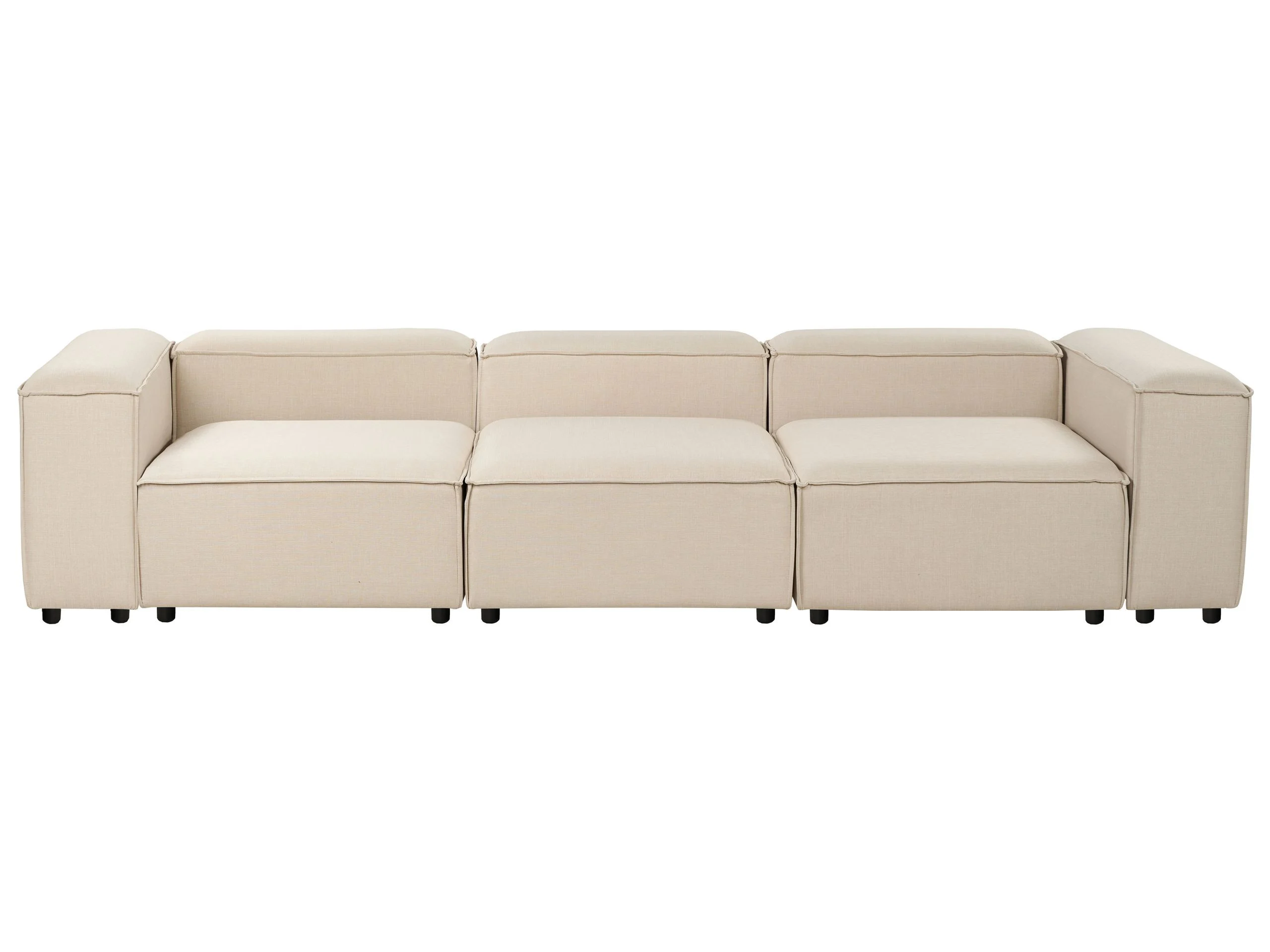 Sofa modułowa poliester 3-osobowa beżowa