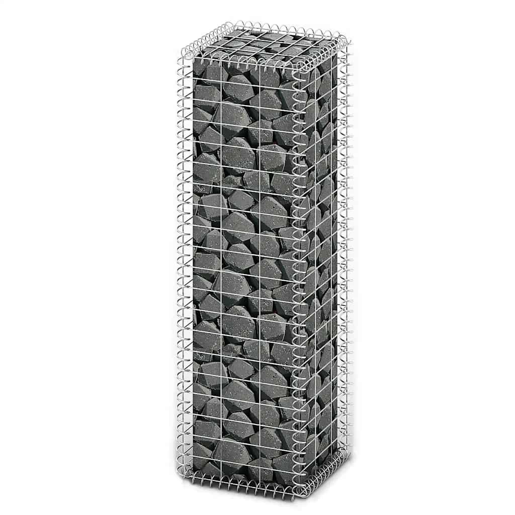Kosz Gabionowy Ogrodzenie Płot Ściana Gabionowa Stal 100x30x30 cm Srebrny