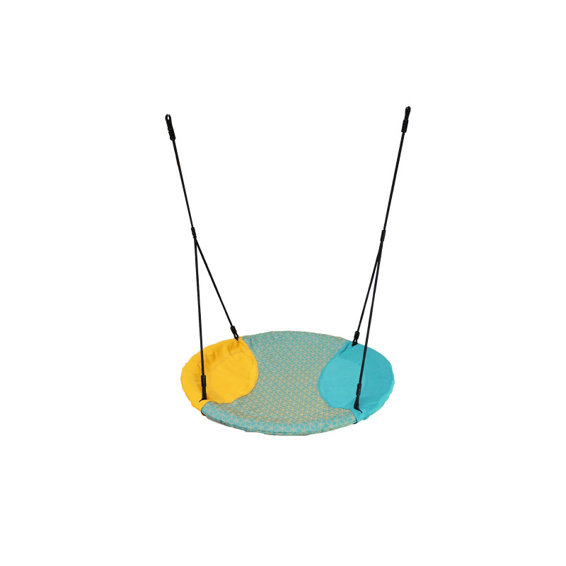 Siège de balançoire nid Winkoh turquoise et jaune