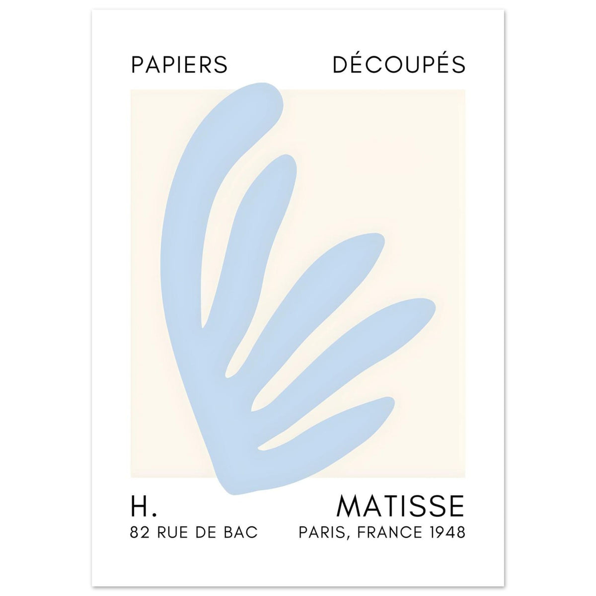 Artfulprints Poster Matisse – Aquatic impression light blue  - 50x70 cm - Blauw