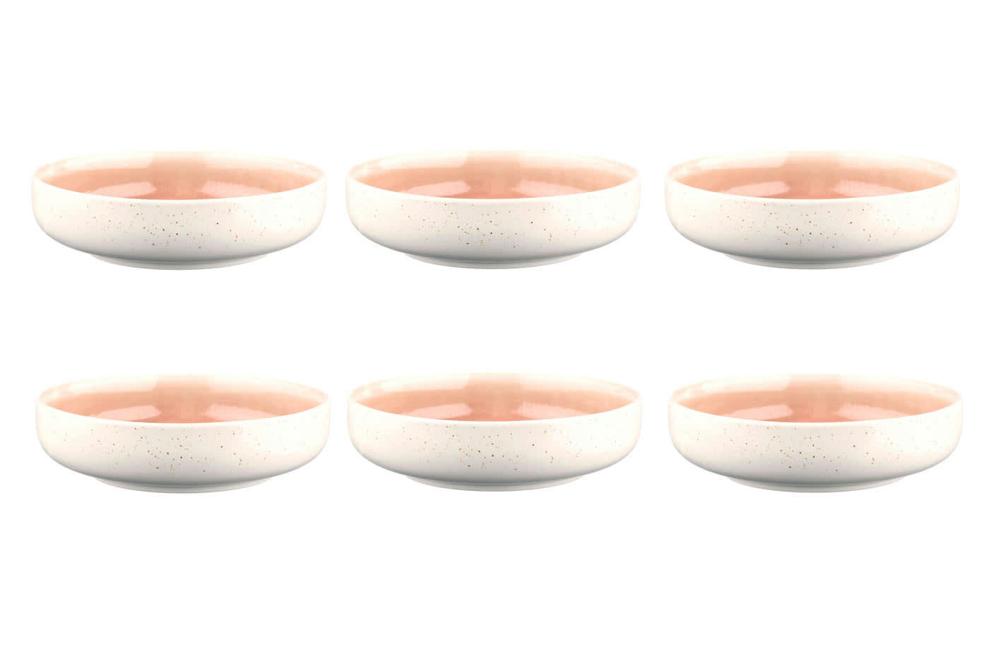 OXYGEN - Lot de 6 grands bols en grès rose D22