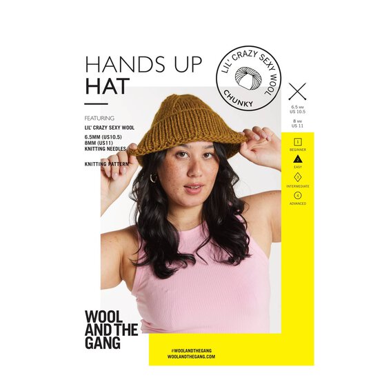 Wool and the Gang Hands Up Hat Pattern