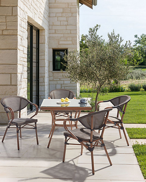 Lot de 4 chaises de jardin CASPRI II Métal Gris