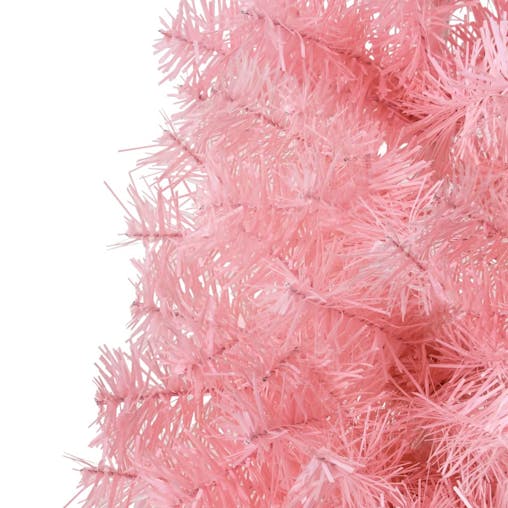 NNEVL Slim Artificial Half Christmas Tree with Stand Pink 120 cm