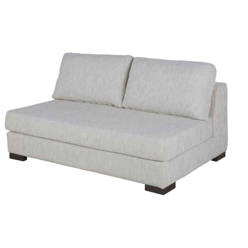 Terence - Chauffeuse pour canapé modulable 2 places en textile recyclé gris clair chiné
