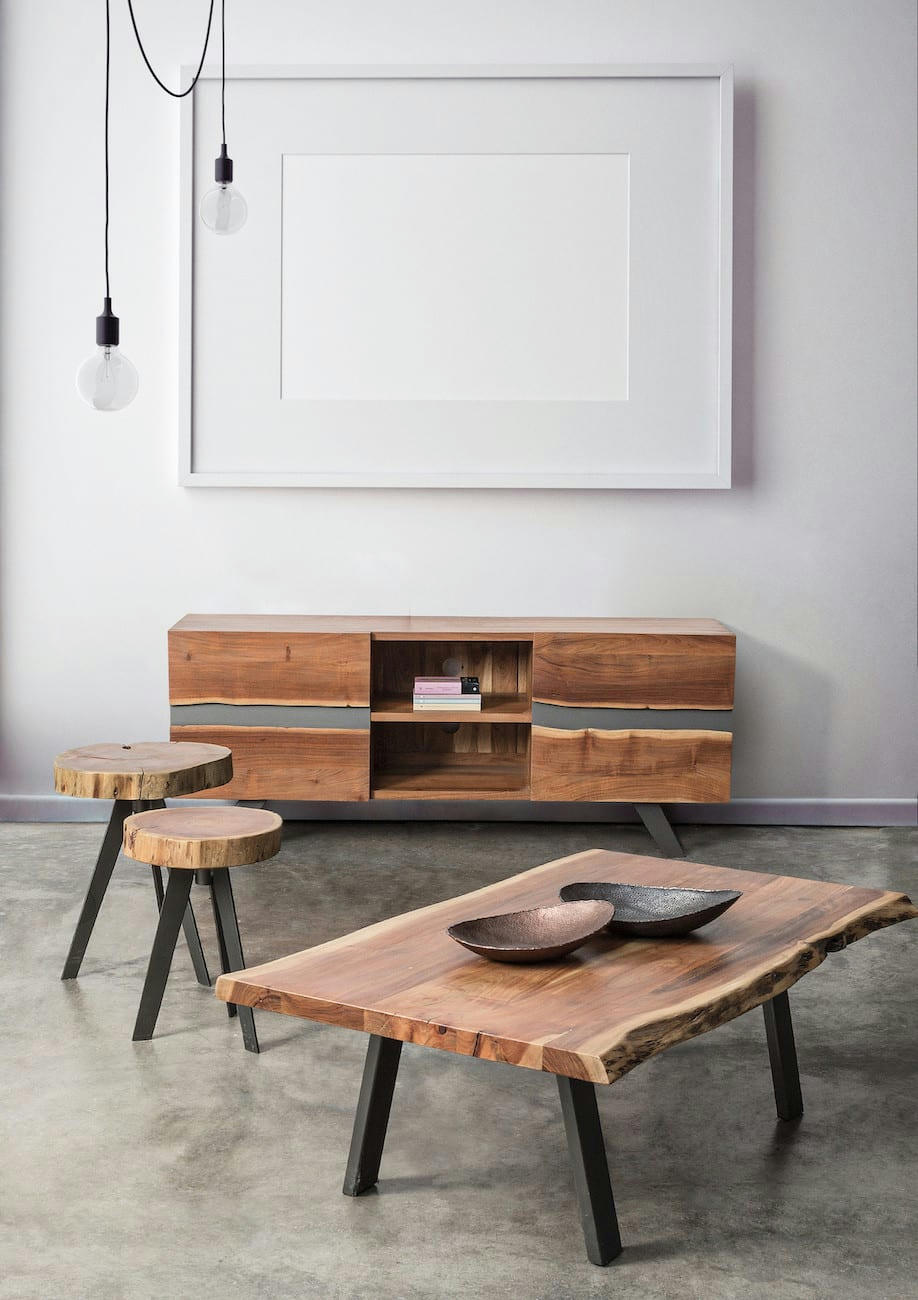 ROBIN - Table basse de salon en bois L 115