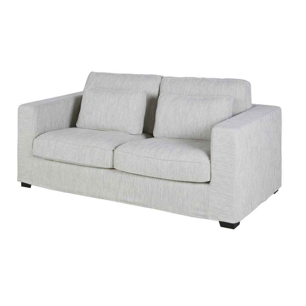 Milano - Canapé 2/3 places en textile recyclé gris clair chiné