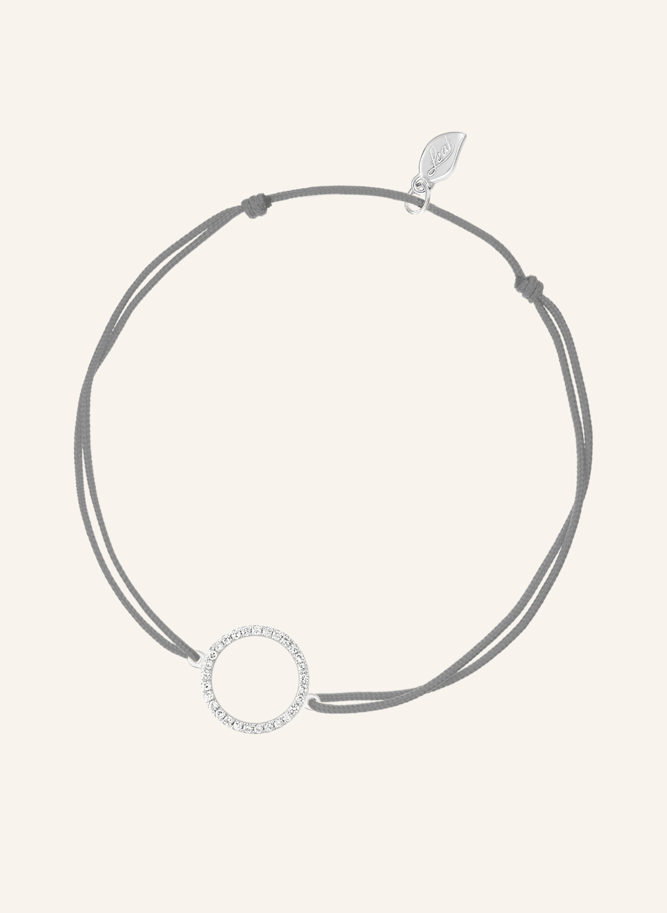 Leaf Freundschaftsarmband CIRCLE aus 18 Karat Weißgold mit Diamanten