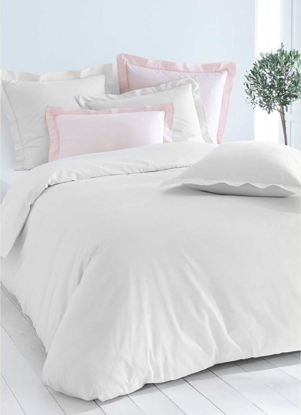HOUSSE DE COUETTE UNIE EN COTON BLANC
