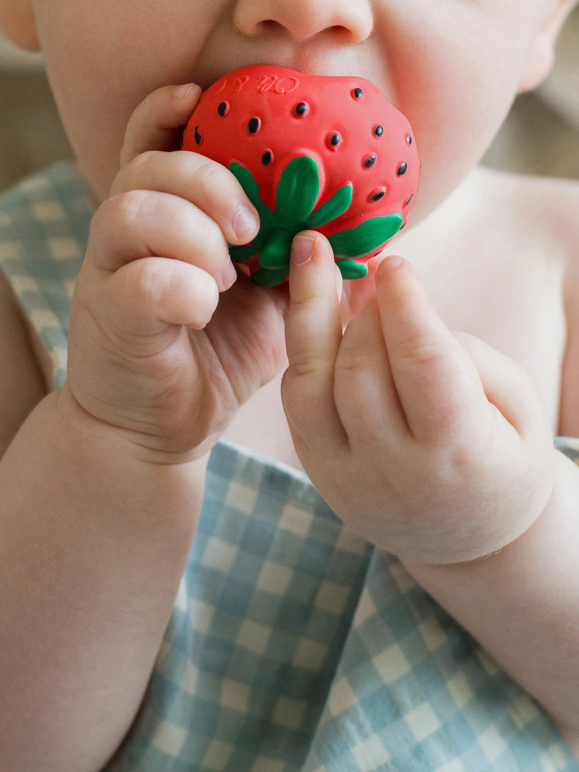 Handgefertigter Baby-Beißring Fruits & Veggies