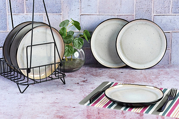 Assiette IRIS 21,5cm - 6 pièces - Blanc ivoire