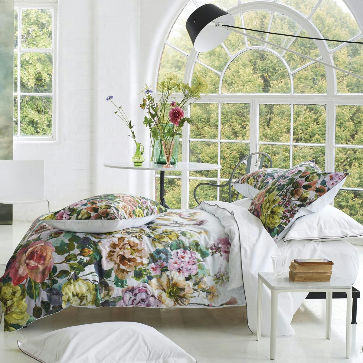 GRANDIFLORA - Courtepointe imprimée en polyester multicolore