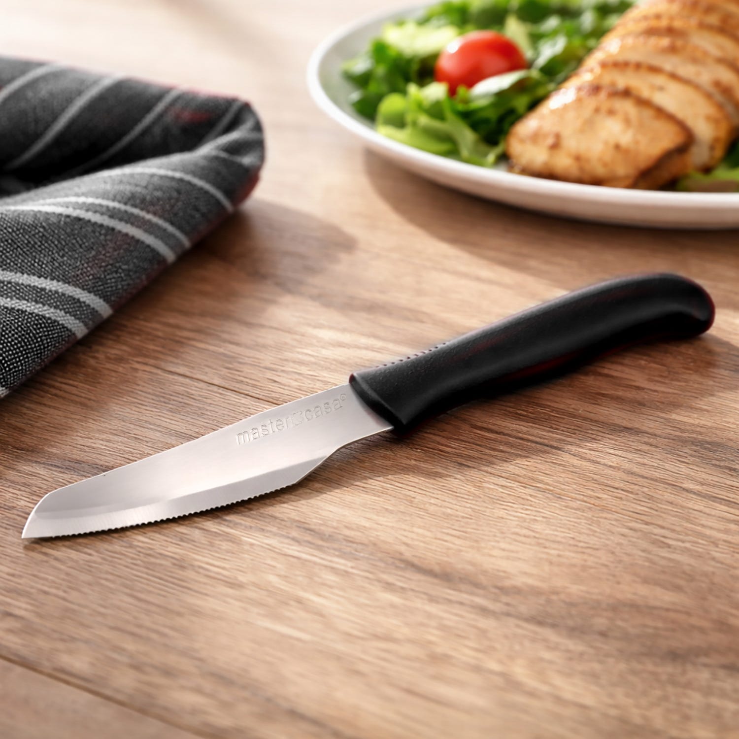 Set 6 coltelli acciaio inox manico nero