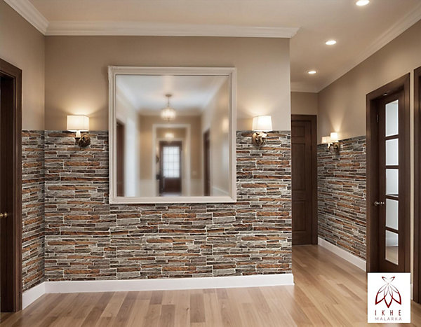 4 m² 10 panneaux PVC 3D effet pierre muraux &de plafond, revêtement imitation carrelage CPVC9