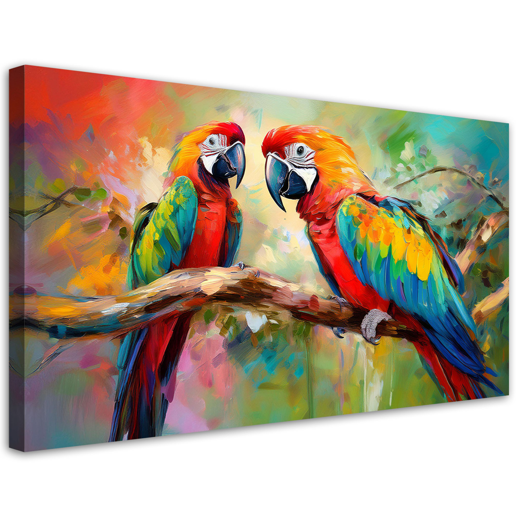 Feeby Obraz na płótnie, Papugi Ptaki Zwierzęta Kolorowe 120x60