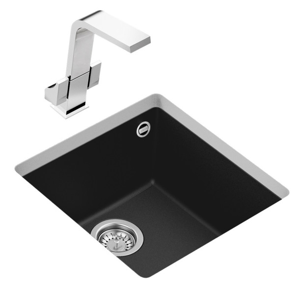TEKA Zlewozmywak SQUARE 40.40 TG czarny mat 115230025