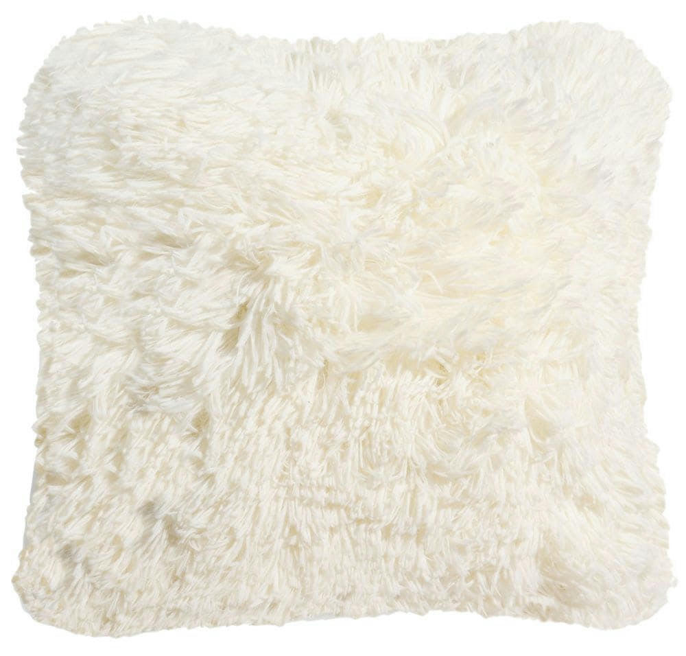 - Coussin imitation fourrure écrue 45x45