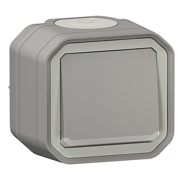 Interrupteur va-et-vient lumineux Legrand Plexo IP55 saillie 10AX gris - LEG069713