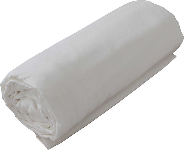 Drap housse en coton Lavé (140x190 cm - Blanc)