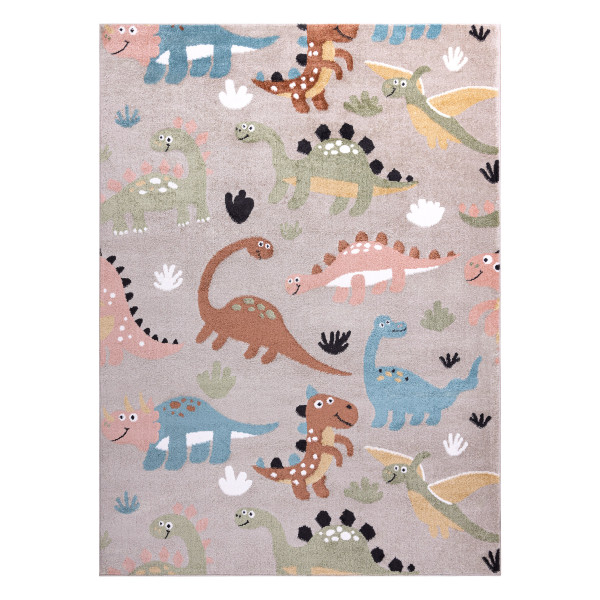 Dywan FUN Dino dla dzieci, dinozaury beż 80x150 cm