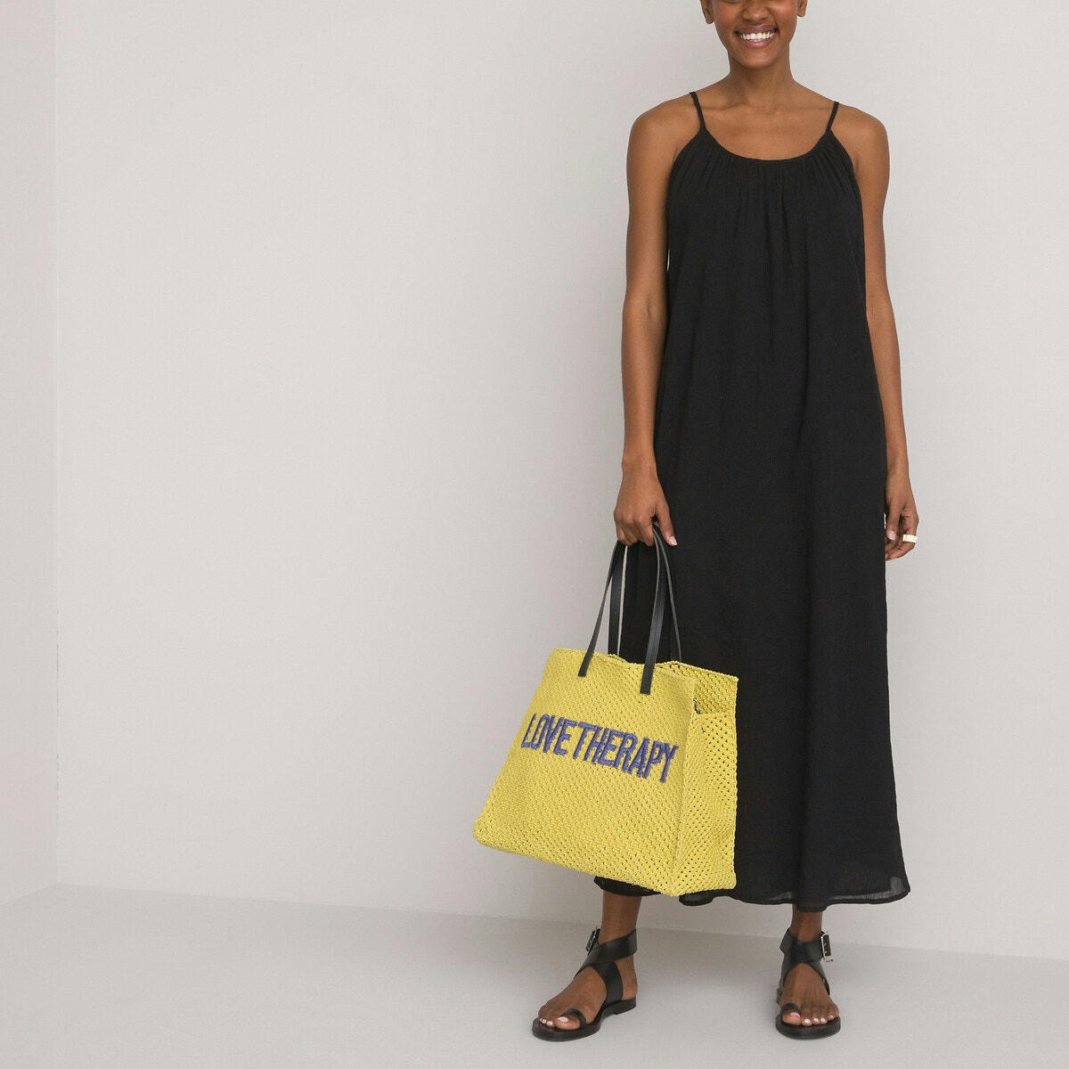Robe maxi longue, à fines bretelles