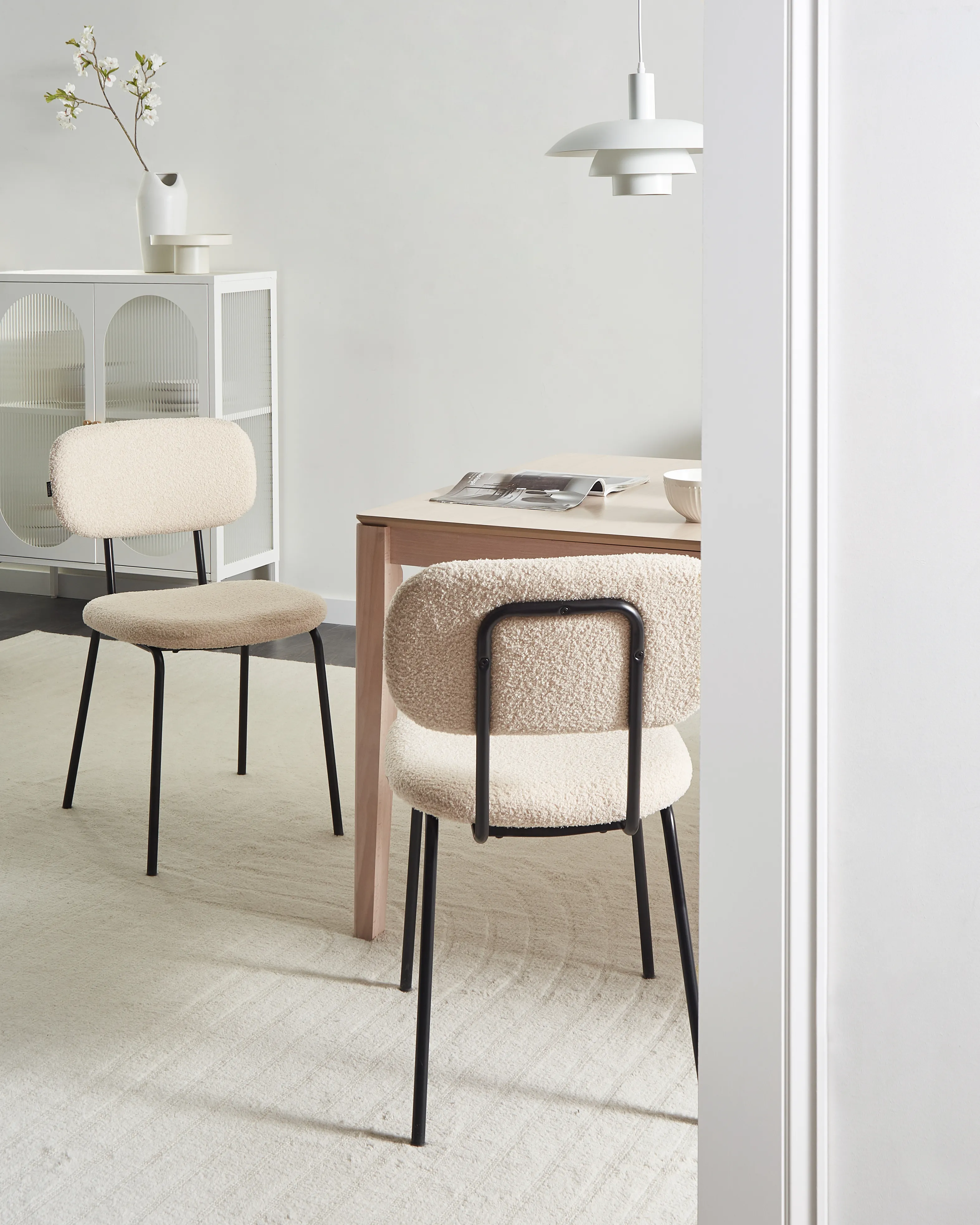 Set of 2 Chairs ADAIR Boucle Beige