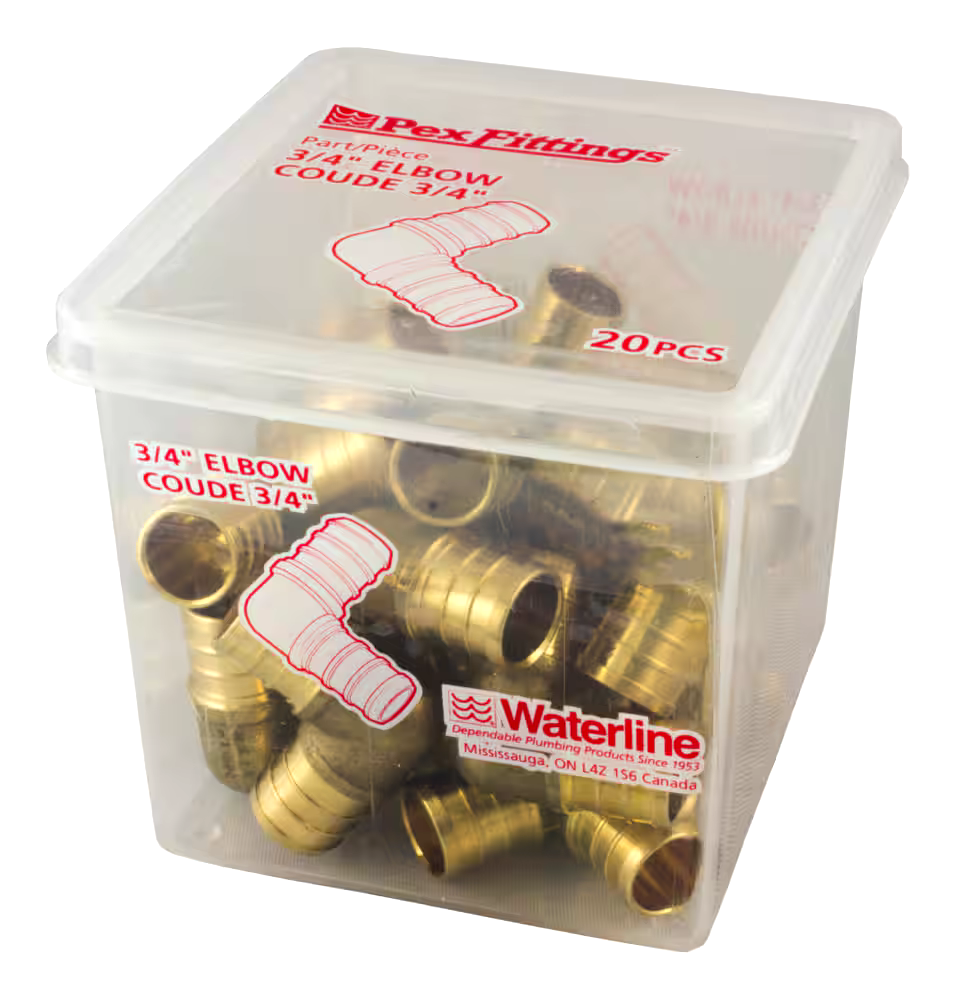 Waterline PEX 90-Degree Elbow, 3/4-in, 20-pk