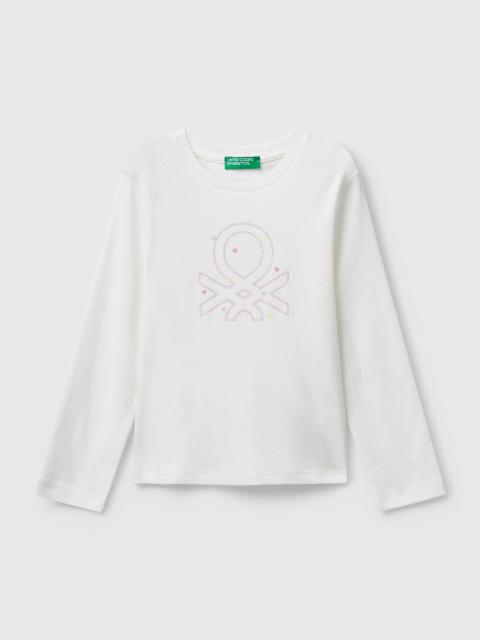 T-shirt with glittery logo in cotton