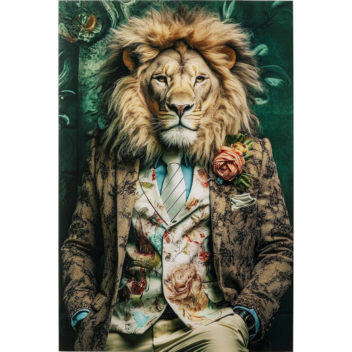 Kare Design Wandfoto leeuw pak 100x150cm