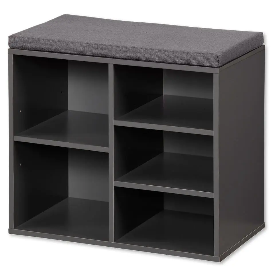 Kesper Schoenenrek met zitvlak - grijs - hout - 51x30x48cm - kast