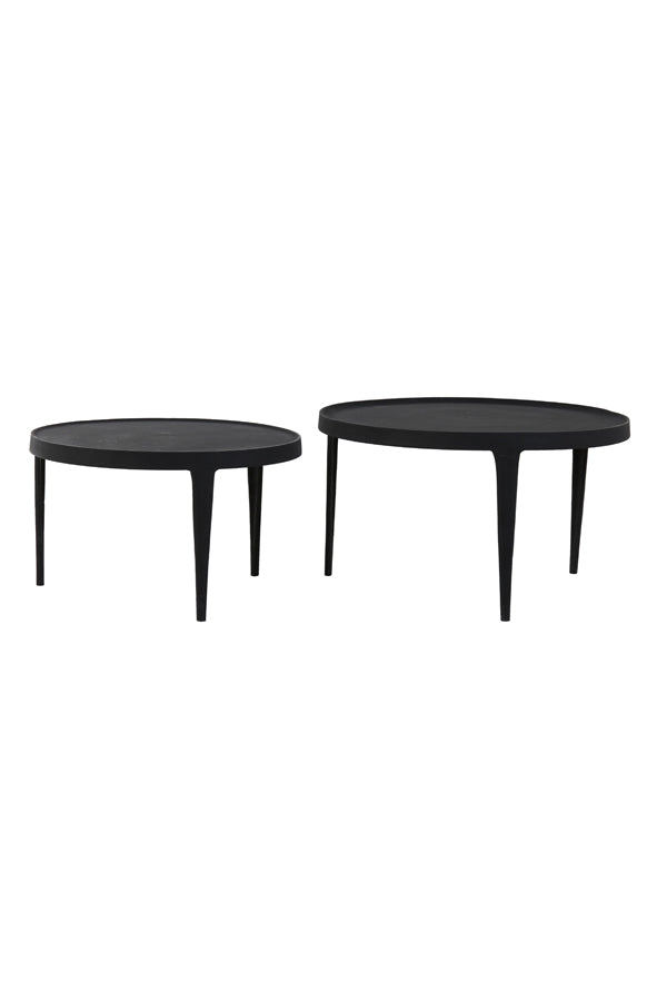 Light & Living salontafel TOBIAS - Ø75x44cm - zwart - Set van 2