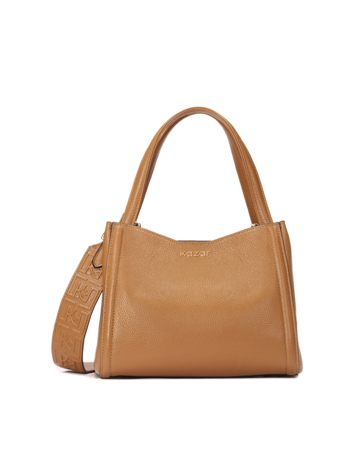 Brown soft leather handbag