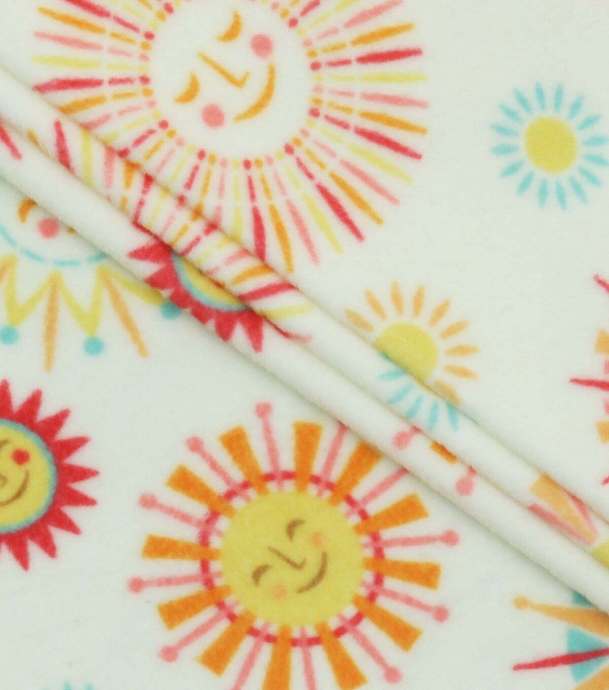 Multiple Smiley Suns Anti Pill Fleece Fabric