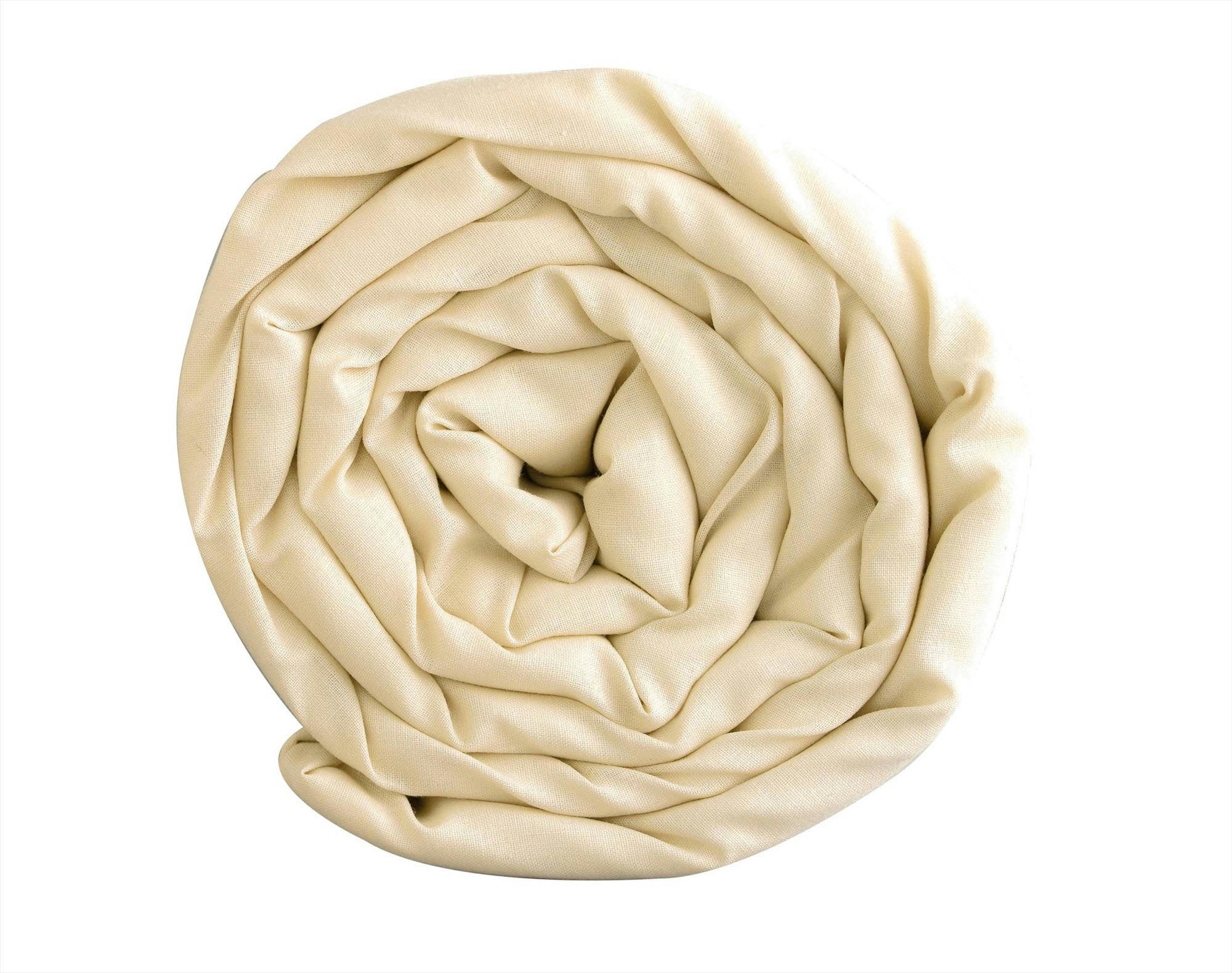 COTON UNI LAURÉAT - Drap-housse 180x200x28 beige sable en coton