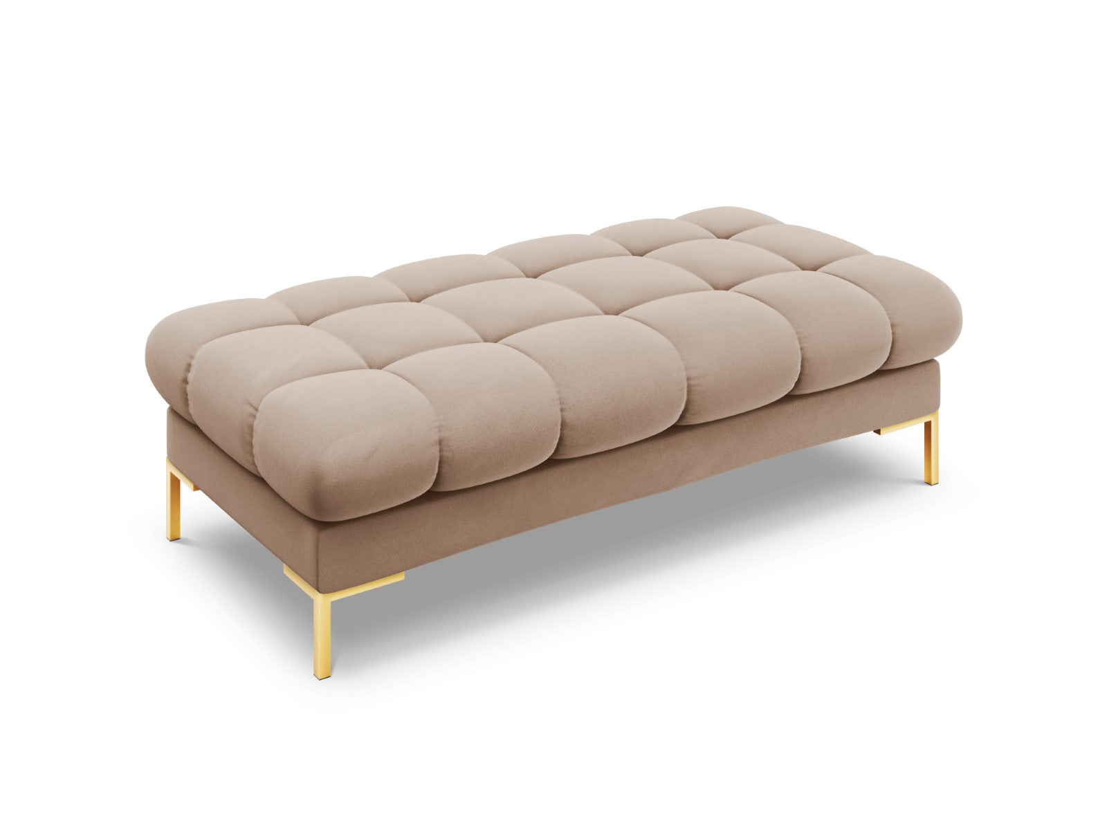 Cosmopolitan Design Bank Bali 2-zits, flueel, beige - 62x133x40cm