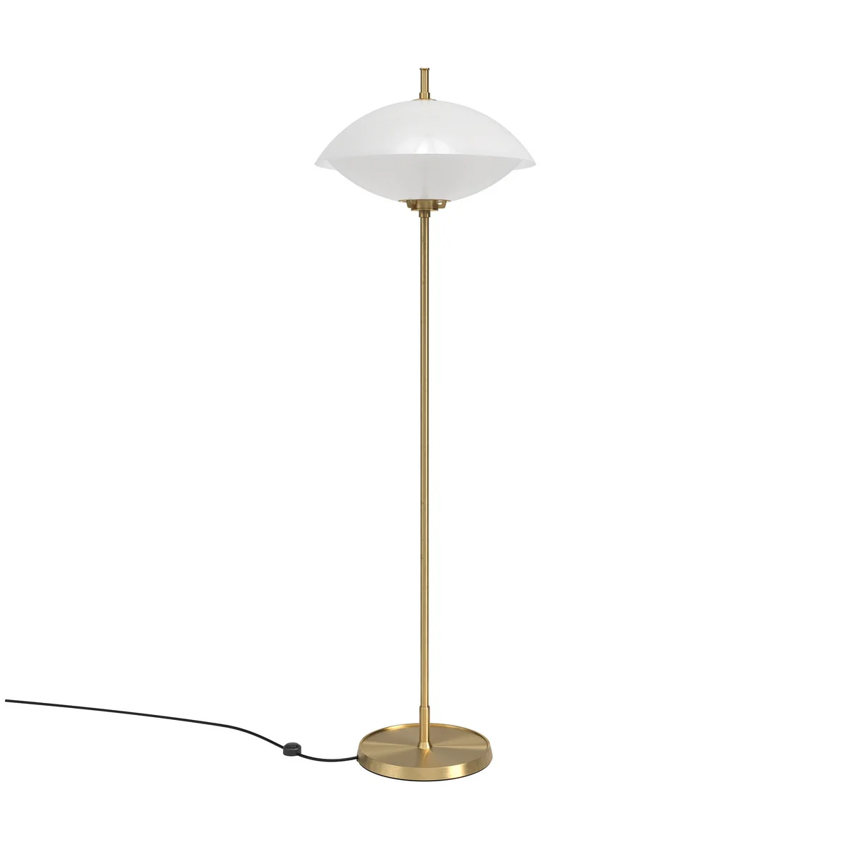 Fritz Hansen - Clam Stehleuchte Ø 40 cm, Messing / Opalglas