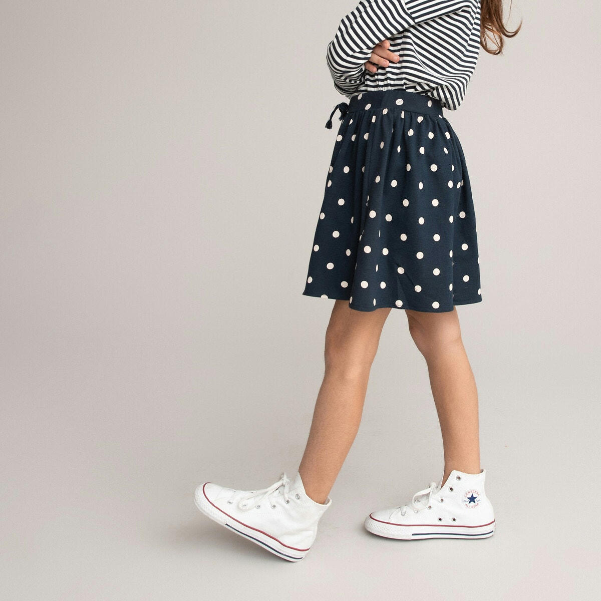 Jupe à pois, taille élastiquée