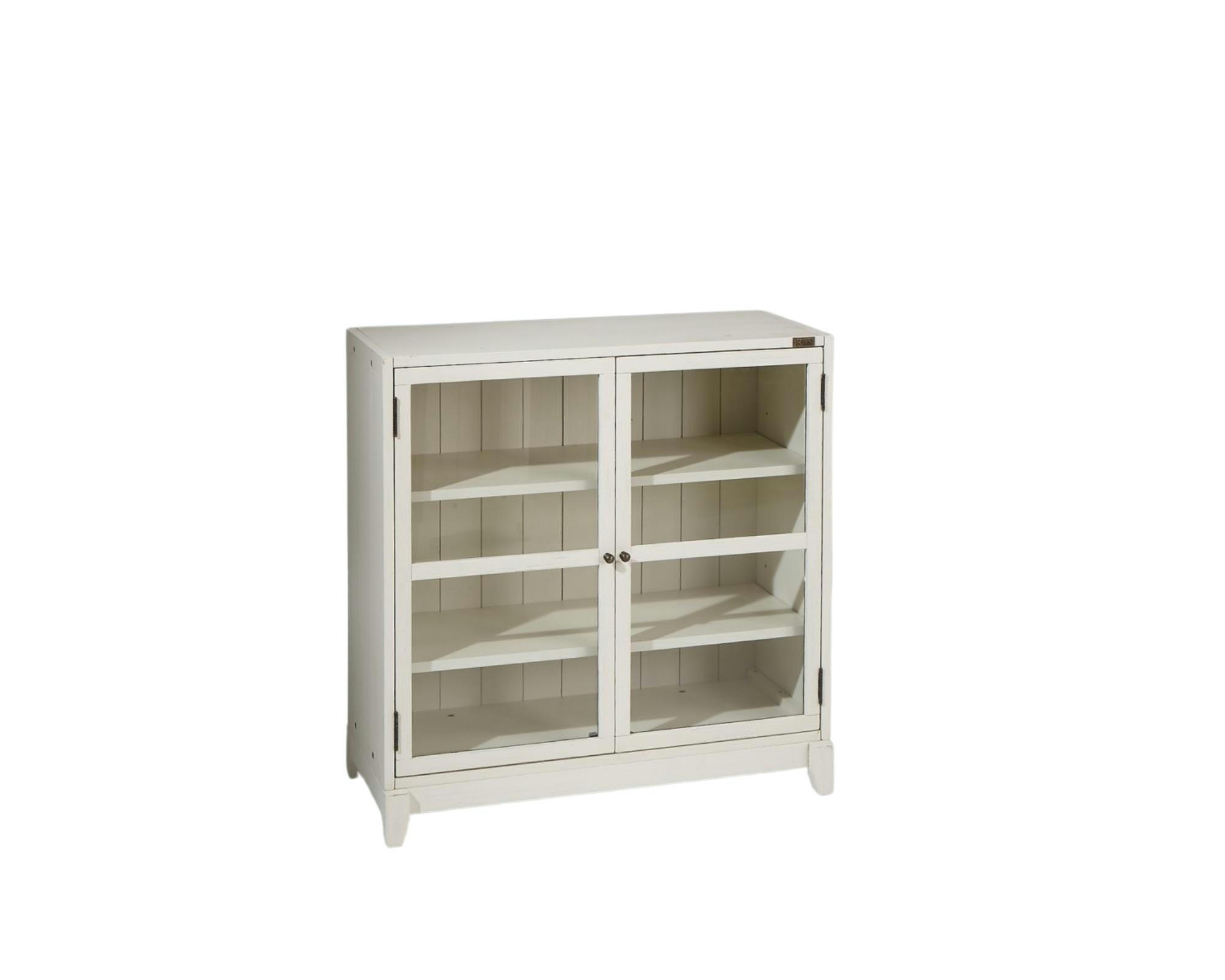 HELIO - Vitrine modulable 4 portes vitrées 4 tablettes blanche