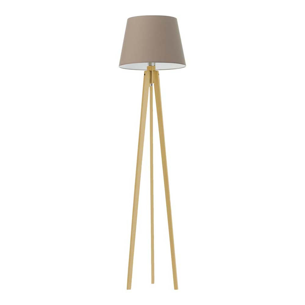 Lampa stojąca drewniana CURACAO Dąb/ Beżowy