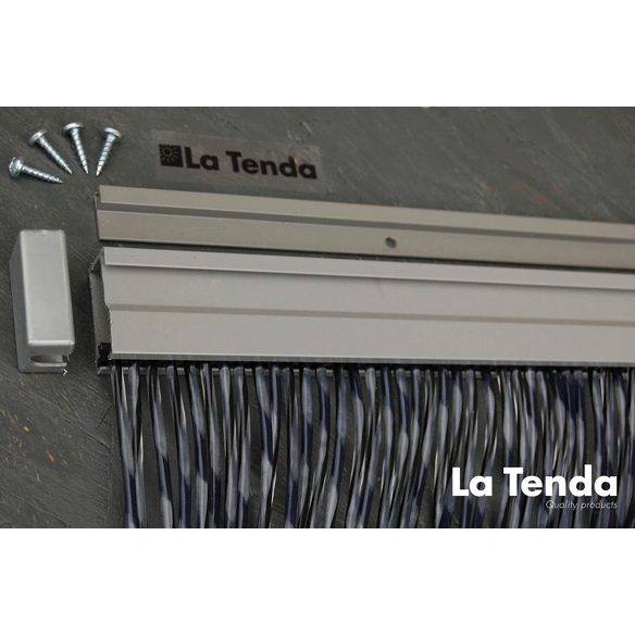 Türvorhang, BxH: 100 cm x 230 cm, schwarz, Polyvinylchlorid/Aluminium