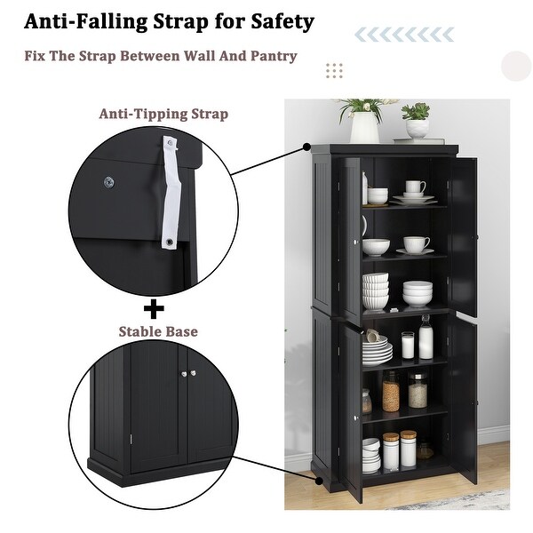 72.4" Minimalist Kitchen Storage Cabinet