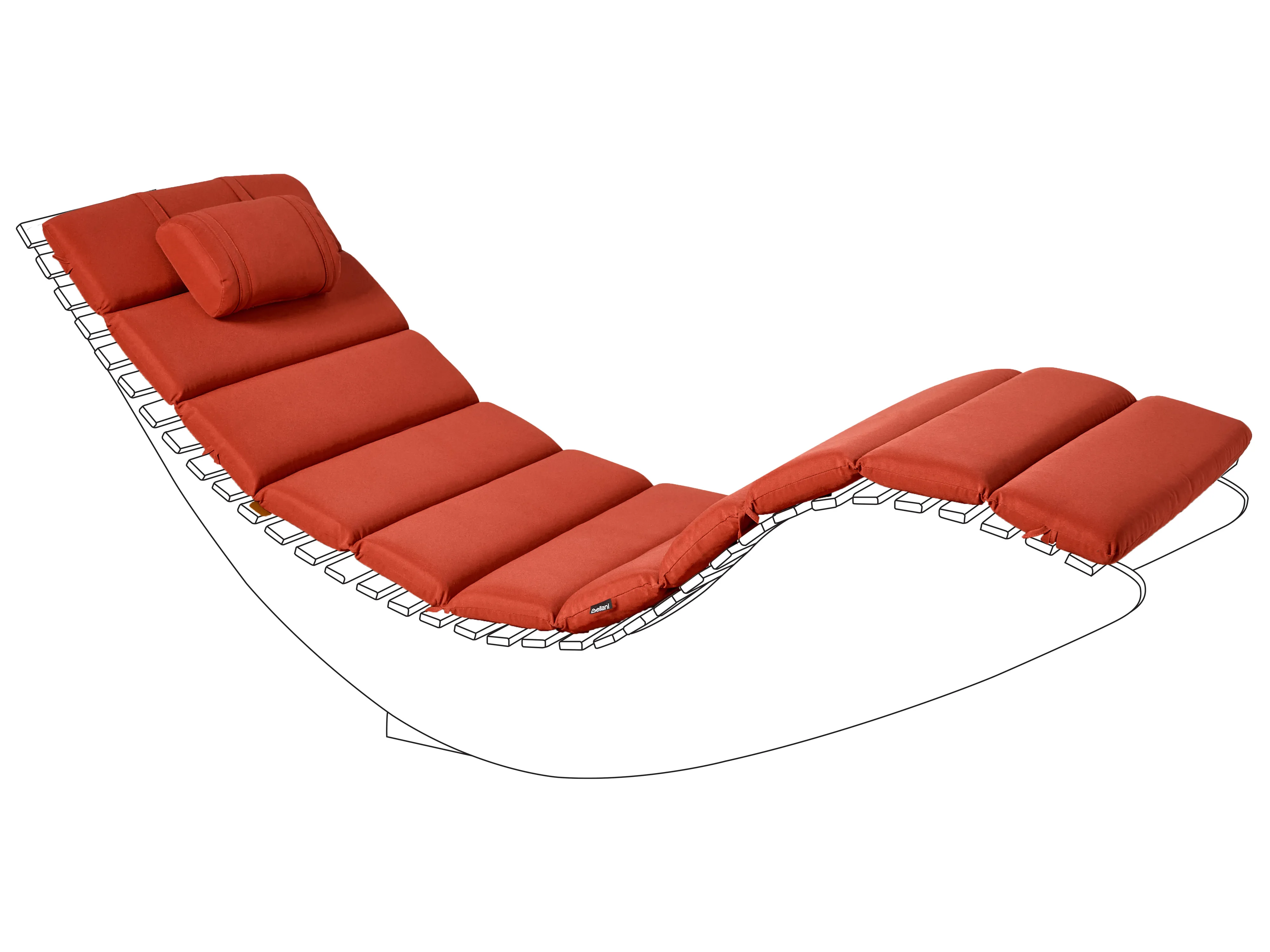 Sun Lounger Pad Cushion BRESCIA PREMIUM 180 x 60 cm Red