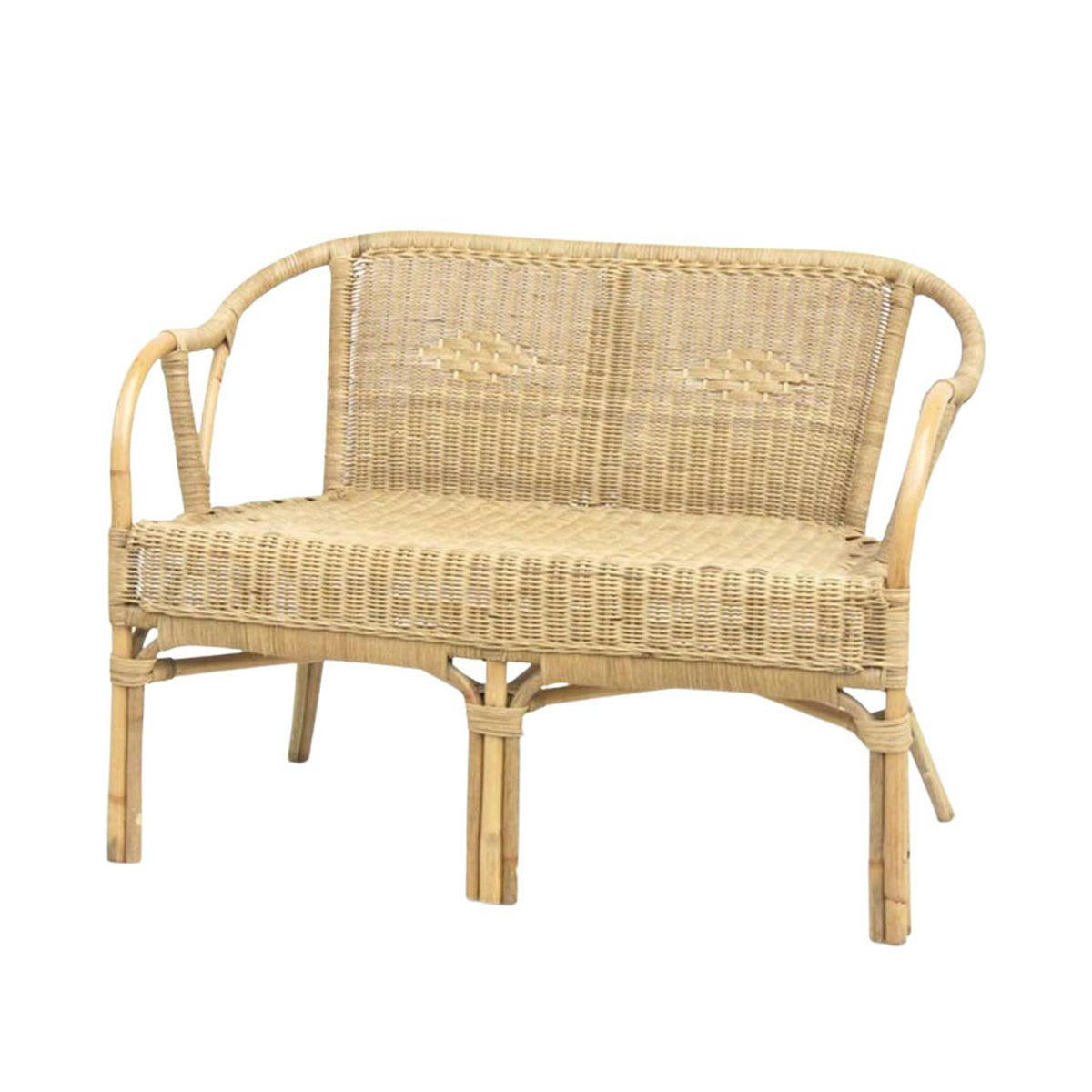 - Banquette rotin  accoudoirs