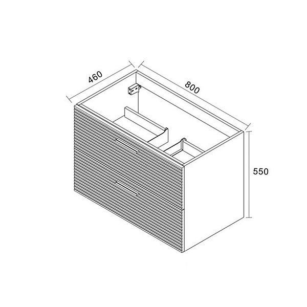 80cm,meuble de salle de bain assemblé, blanc cassé (CERAMIA-4OW80)