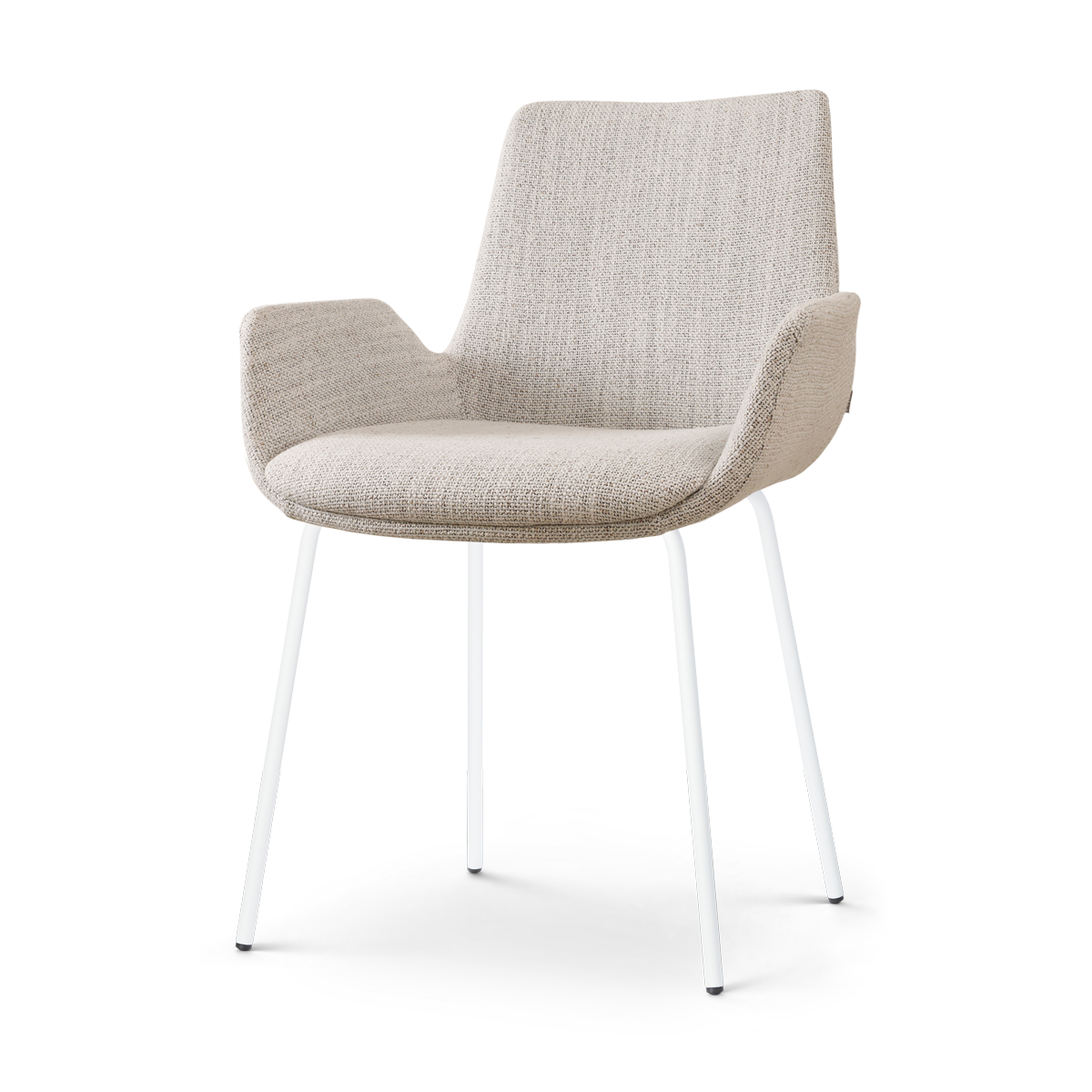 Nolon Nora-Eef Eetkamerstoel Beige Gemêleerd - met Armleuning - Wit