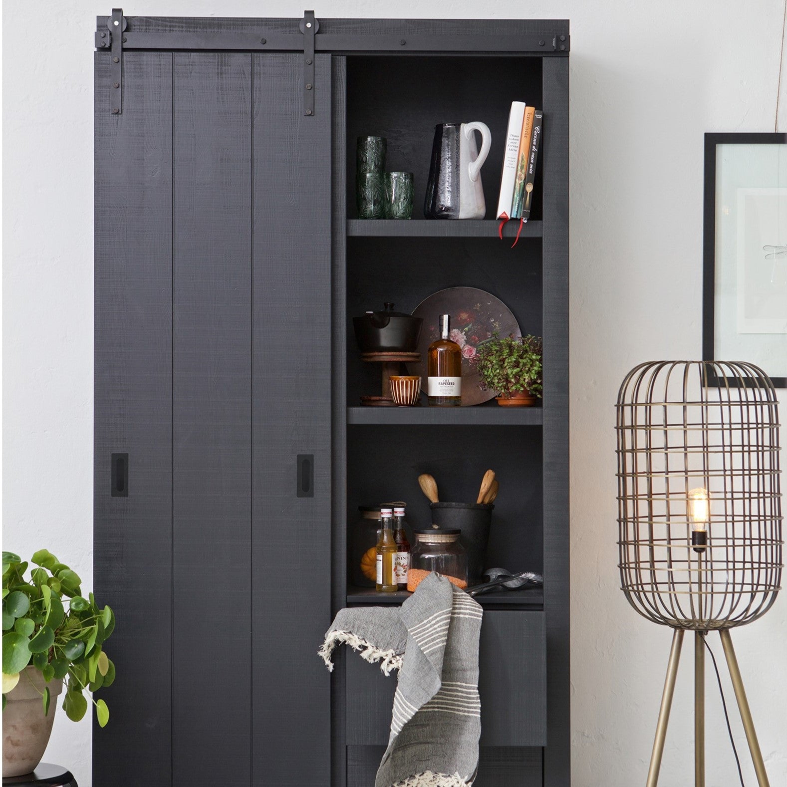 vtwonen Slide Barn Opbergkast - Zwart