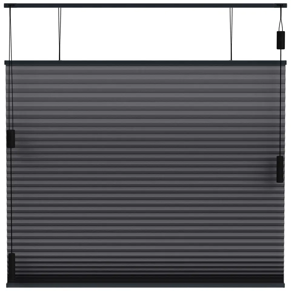 Fenstr pliss&eacute;gordijn Montreal dubbel 25mm lichtdoorlatend - antraciet (20713)