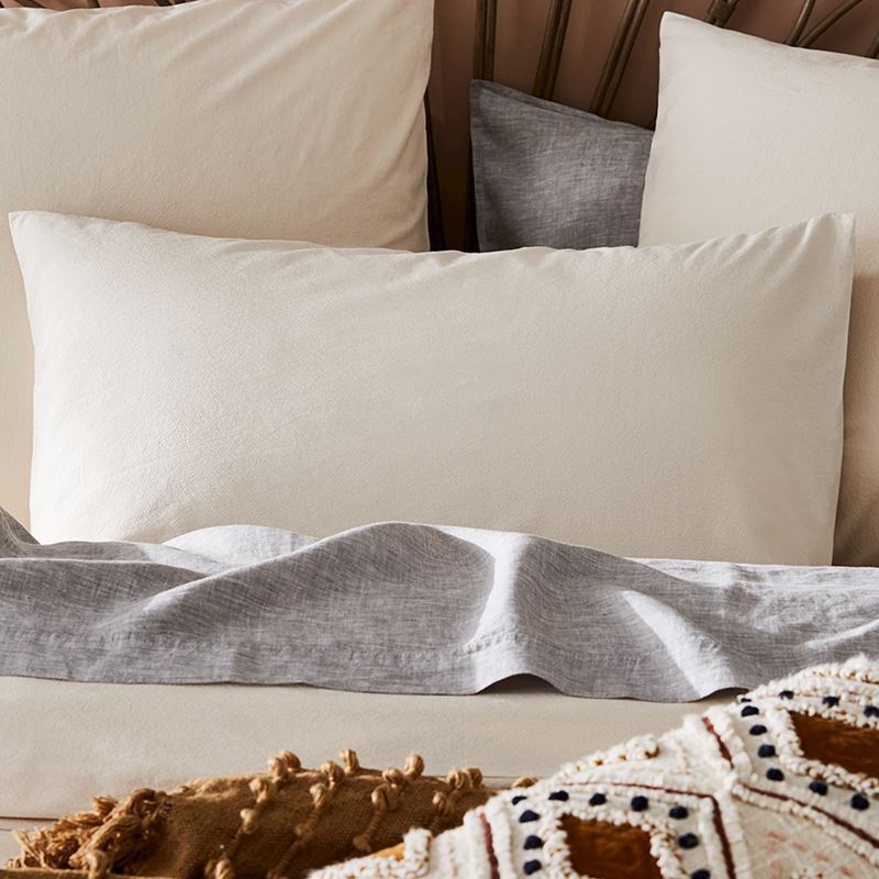 Stonewashed Cotton Sand Pillowcase