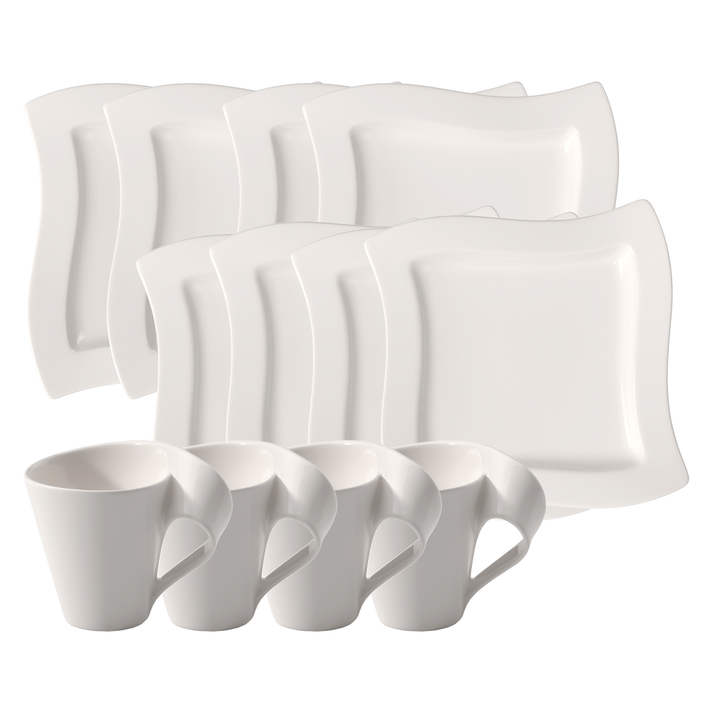 NewWave Dinnerware set - White, Premium Porcelain